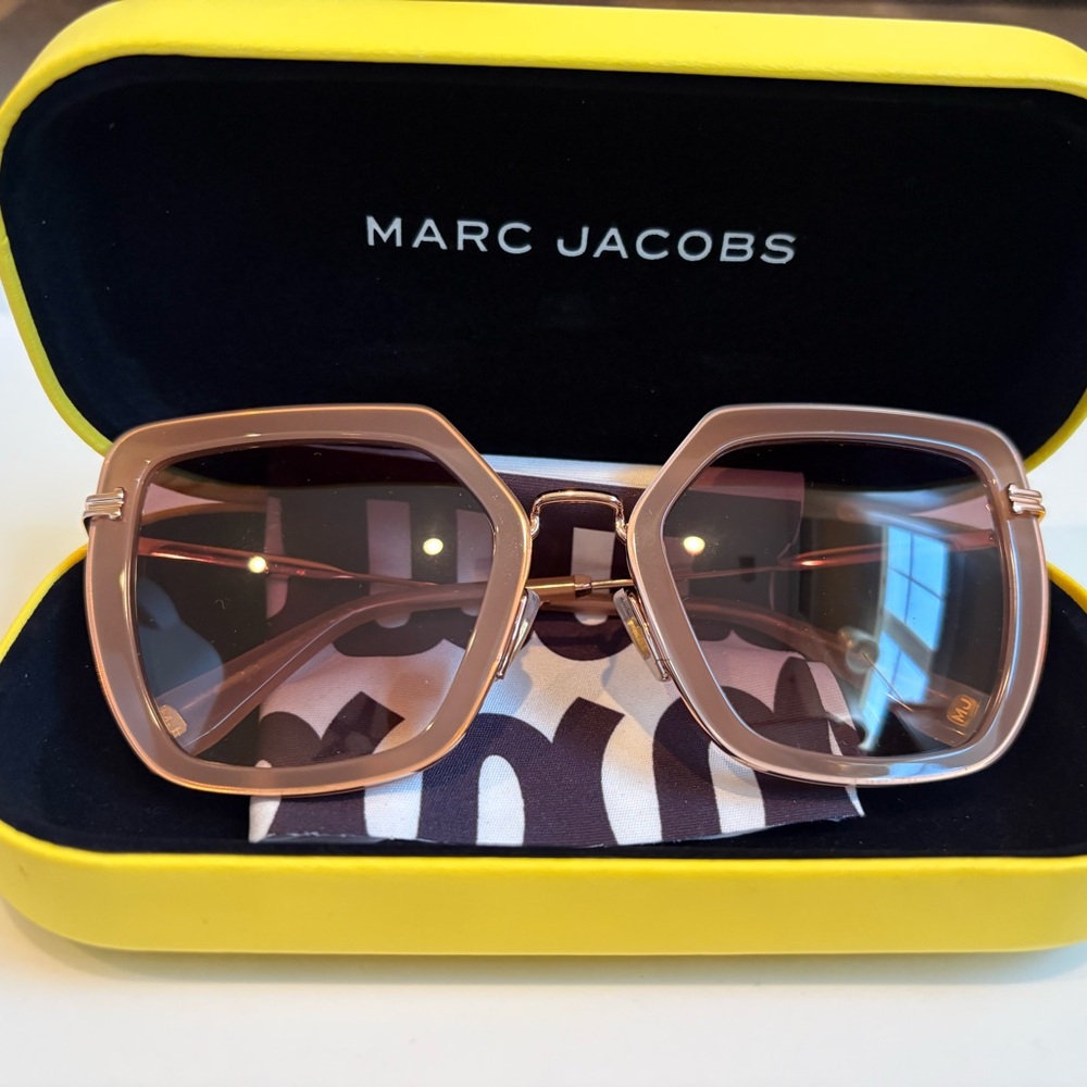 Marc Jacobs Rose Gold Geometric Sunglasses